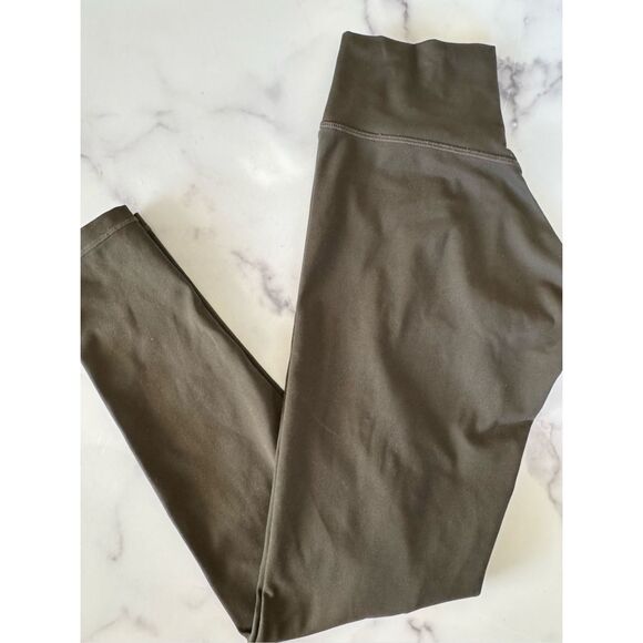 Oneractive timeless high-waisted leggings khaki taupe women's medium regular len - Picture 1 of 6